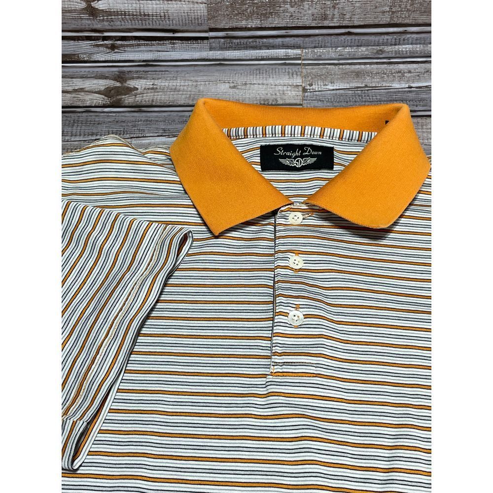 Straight Down Men's Polo Orange Size Large‎